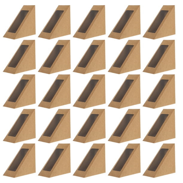 Caja de almacenamiento para 50 sándwiches, caja para envolver pasteles, caja de embalaje de papel kraft