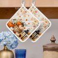 thumbnail image 2 of Fall Pumpkin Pot Holders for Kitchen Heatproof Potholder, 4 Pack Thanksgiving Maple Leaves Harvest Beige Hot Pads Multipurpose Oven Pads Terry Cloth Potholders Trivet for Cooking and Baking, 2 of 9
