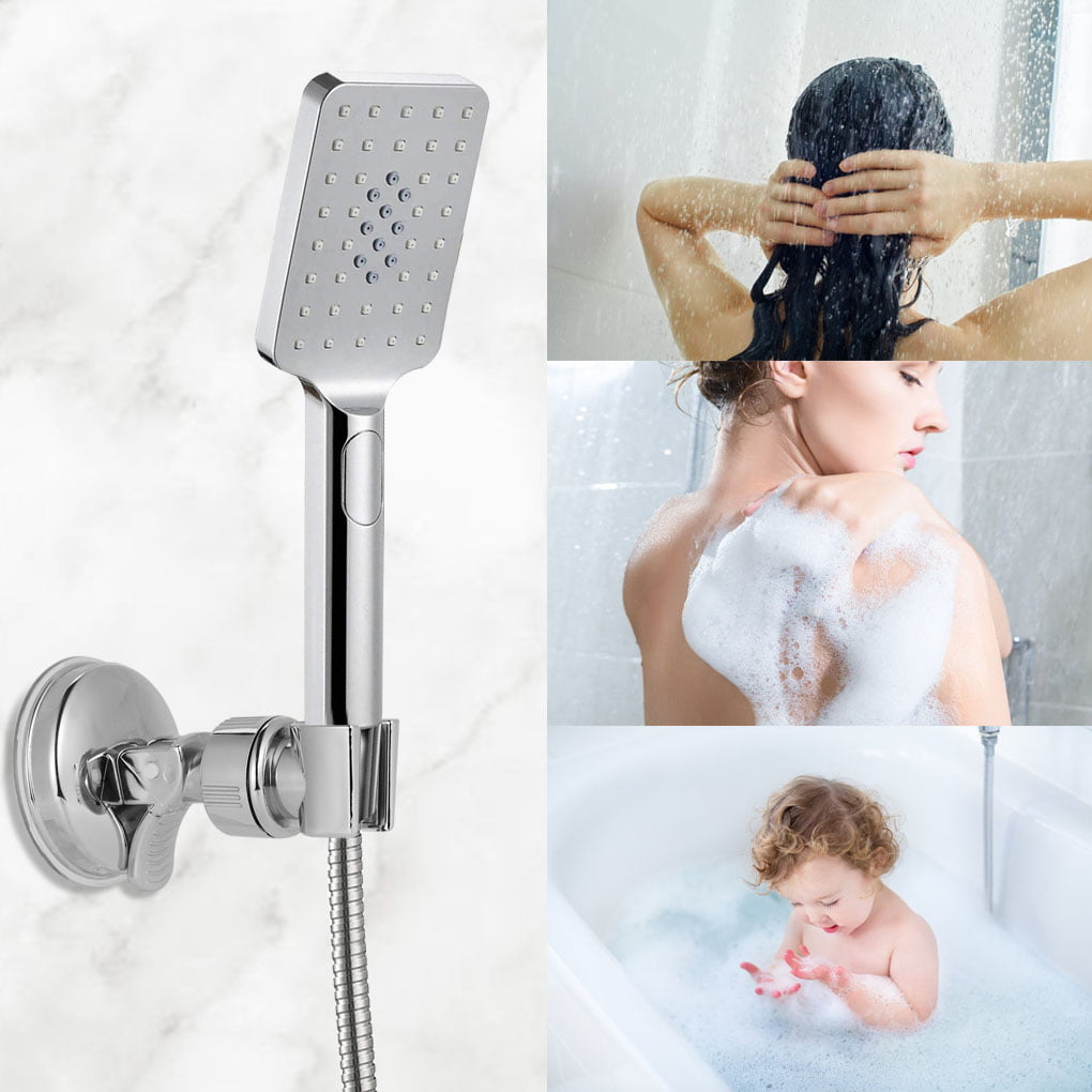 Home Adjustable Hot Bathroom Vacuum Wall Mount Suction Up  Shower Head Holder 