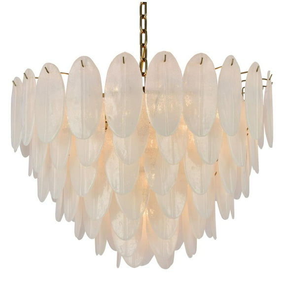Bethel International Chandelier Copper Metal & Glass