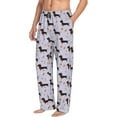 thumbnail image 2 of Uemuo Dachshund Dog Puppy Pattern Men's Wide Leg Palazzo Lounge Pants with Pockets Light Weight Loose Comfy Casual Pajama Pants-, 2 of 9