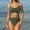 Green, variant on Swimsuit for Women Push Up Bikini Top Tummy Control Bathing Suit High Cut Mid Rise Sporty Swimwear