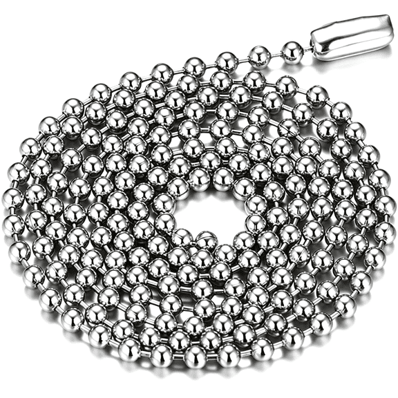 DESIGNICE Titanium Stainless Steel Small Beads Ball Chain Necklace for Men Women 24-38 Inches Durable Stainless Steel Ball Chain Silver Black Gold