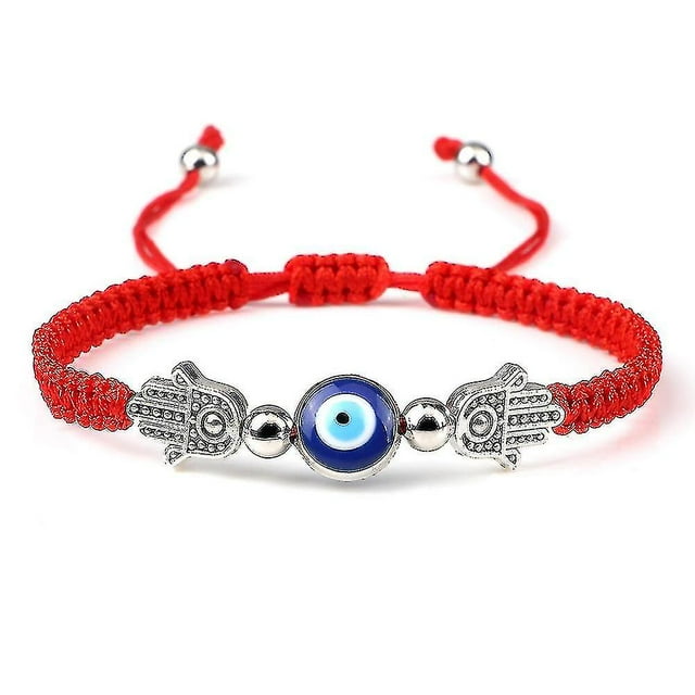 Evil Eye Braided Bracelet Lucky Red Black Color Thread Couple Chain Handmade