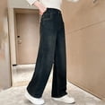 thumbnail image 5 of EnJoCho Teen Girls Wide Leg Baggy Jeans Y2𝖪 𝖠esthetic Trendy Straight Denim Pants Elastic High Waist Cargo Pockets Streetwear Fashion Trousers, 5 of 9