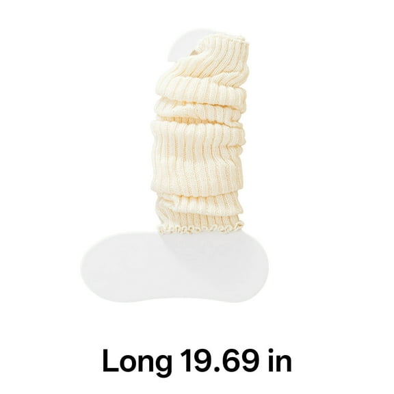 TELOLY Leg Warmers for Women Winter,Packaging and Size Calentadores Para Mujer,5 Pairs of Socks Knee Warmers,Off White