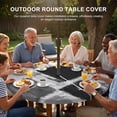 thumbnail image 2 of Round Outdoor Tablecloth with Umbrella Hole and Zipper, Black Grey Ombre Fitted Table Cover with Elastic Edge for 31-35 Inch, Vintage Abstract Smear Aesthetics Waterproof Patio Tablecoths for Picnic, 2 of 9