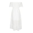 thumbnail image 4 of Robes Blanches Bohémiennes pour Femmes Robe Longue en Dentelle Robe de Plage Blanche Robe de Bal à Épaules Dénudées Robe de Fête Robes de Retour, 4 of 8