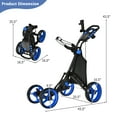 thumbnail image 2 of Gymax 4 Wheels Foldable Golf Push Pull Cart Trolley w/ Brake Waterproof Bag Blue, 2 of 10