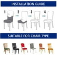 thumbnail image 6 of Stretch Chair Covers for Dining Room,Printed Chair Slipcovers Universal Removable Washable Anti-Dust Soft Super Fit Chair Protector for Hotel Kitchen Banquet Wedding-6 Pcs-G, 6 of 7