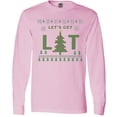 thumbnail image 3 of Inktastic Let's Get Lit Christmas Tree Faux Ugly Sweater Long Sleeve T-Shirt, 3 of 5