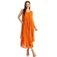 thumbnail image 5 of Sakkas Kara Long Draped Sleeveless Marbled Caftan Dress / Cover Up - Salmon - One Size Regular, 5 of 5