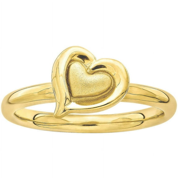 Sterling Silver Gold-Plated Heart Ring