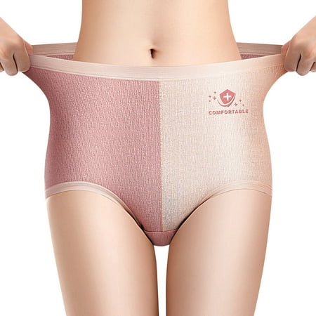 

MPWEGNP Ladies Mid Waist Elastic Stitching Seamless Cotton Breathable Comfortable Abdominal Lifting Panties Cotton Briefs Women Size 8 plus Size Underwear for Women 4x