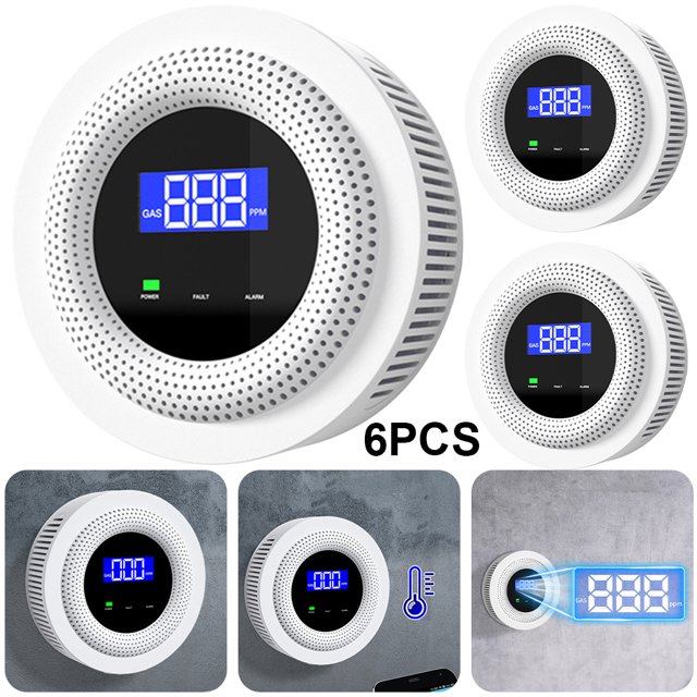 Sensor Fugas Gas Tuya Pantalla Digital Detector Propano para GLP Biogás Metano