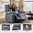 thumbnail image 4 of JONPONY Home Modern Comfort Reclining Chair,Elderly Single Rocker Sofa with Side Pocket for Bedroom Home Theater,Grey, 4 of 12