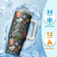 thumbnail image 4 of Snowflakes Winter 30oz Holiday Tumbler with Handle, Christmas Coffee Cup with Straw, Festive Stainless Steel Insulated Mug, Gifts for Women Men, 4 of 5