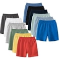 thumbnail image 6 of 3 Packs Baby Boys Elastic Waist Shorts Solid Kids Cotton Shorts Multicolor 2-8 Years Toddler Short Pants, 6 of 6