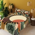 thumbnail image 2 of Ambesonne Monstera Fitted & Top Sheet Set with Sham, Mid Century Abstract Sun, Beige Burnt Orange Black, 2 of 5