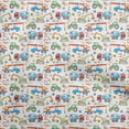 thumbnail image 1 of oneOone Cotton Poplin Orange Fabric Kids Vehicle Diy Clothing Quilting Fabric Print Fabric By Yard 42 Inch Wide, 1 of 4