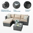 thumbnail image 5 of Walsunny 3 Piece Khaki Outdoor Furniture Sectional Sofa Patio Set with Silver Gray Rattan Wicker, 5 of 7