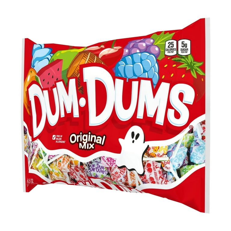 Dum Dums Original Mix Halloween Assorted Candy, Lollipops