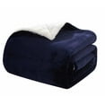 thumbnail image 2 of Merrylife Sherpa Throw Blanket Plush Fleece, 60" x 70", Navy, 2 of 2