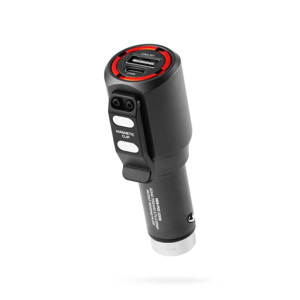 NEBO Transport 400 Lumen 2-in-1 Compact, Rechargeable Flashlight with Car Charger to Power USB-A Devices