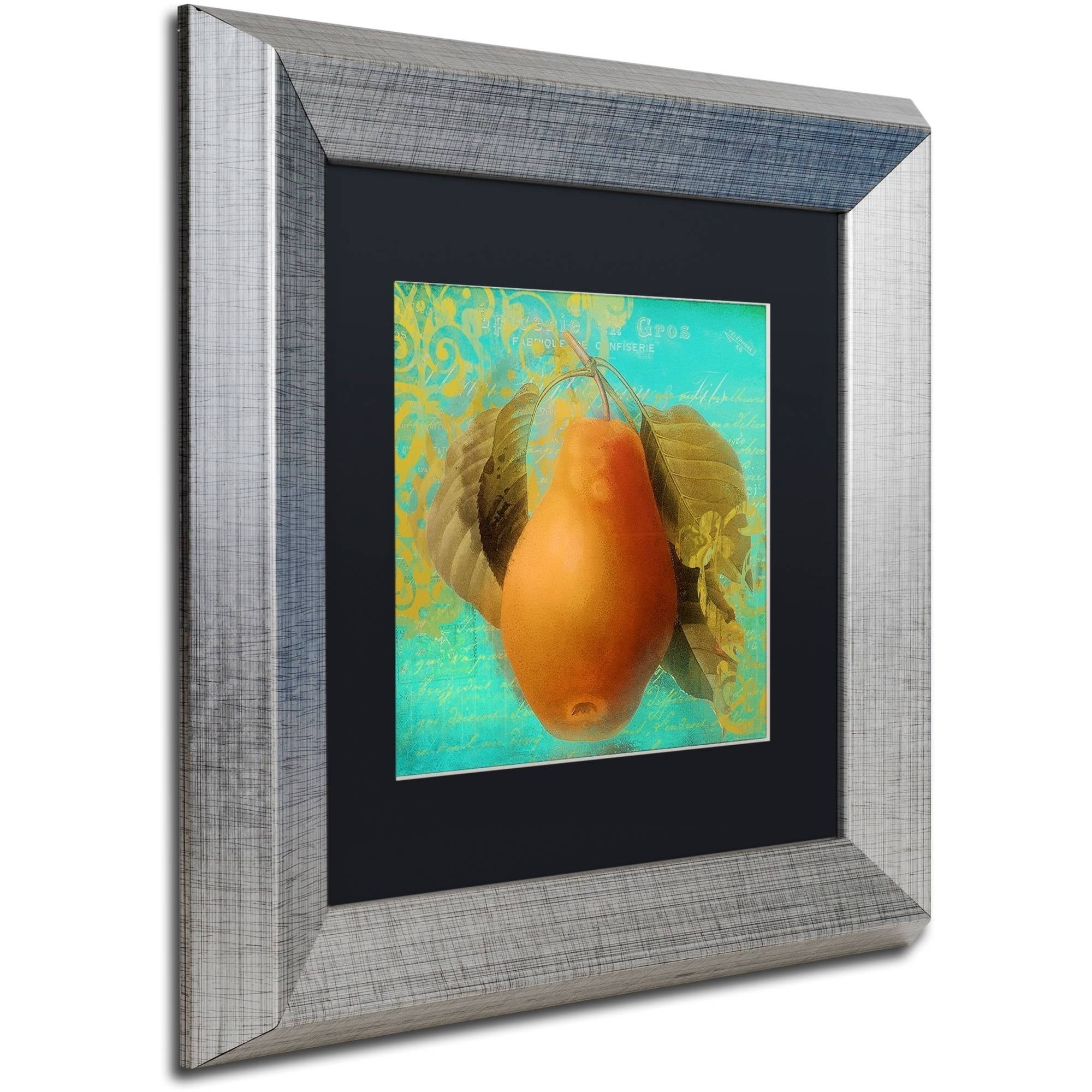 Trademark Fine Art "Glowing Fruits IV" Canvas Art by Color Bakery Black Matte, Silver Frame