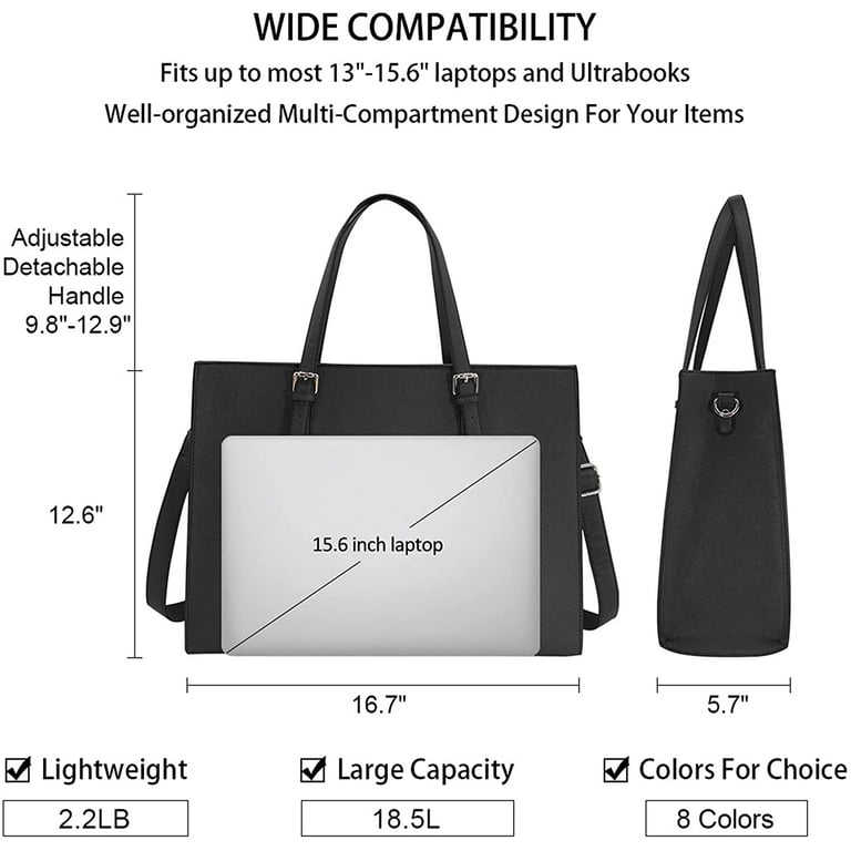  Laptop Tote Bag For Women, Business Waterproof Leather