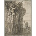 thumbnail image 2 of Jean-Baptiste Regnault 12x14 Gold Ornate Wood Frame and Double Matted Museum Art Print Titled - Perimele Thrown off a Cliff by Her Father&nbsp;Hippodamas (Mid-18th to Mid-19th&nbsp;Century), 2 of 4