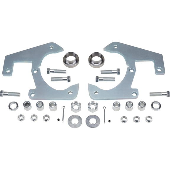 Speedway Motors Basic Disc Brake Kit Compatible with 1948–1956 Ford Half-Ton Trucks, 5 on 5-1/2 Inch Bolt Pattern, Steel Brackets for F-150 Rotors and Impala Calipers