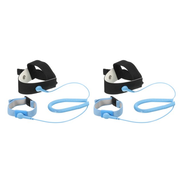 Unique Bargains 2 Set ESD Anti Static Foot Heel Straps Anti Static Wrist Strap for Grounding Protecting Electronics Against Shock