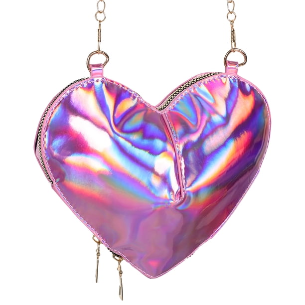GOOHOCHY Bolso bandolera con forma de corazón: Mini bolso de cadena para mujer, moderno bolso de hombro, pequeño bolso con forma de corazón para fiestas y San Valentín.