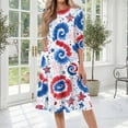 thumbnail image 2 of BOMYJESK Women's 250th Anniversary USA Flag Floral Maxi Dresses Patriotic American Flag Boho Independence Day Summer Dresses 4th Of July Beach Long Dresses Casual Resort Wear White L, 2 of 7