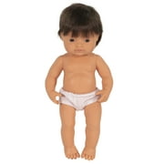 Miniland Educational Caucasian Brunette Boy Baby Doll, with Anatomically Correct Features