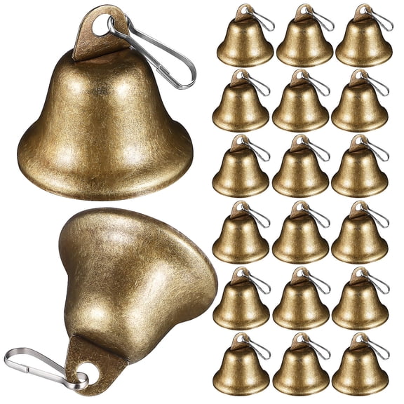 LOLIPPYY 20Pcs Bells for Wreath Metal Small Bells Dark Brown Vintage Design with Clear Sound