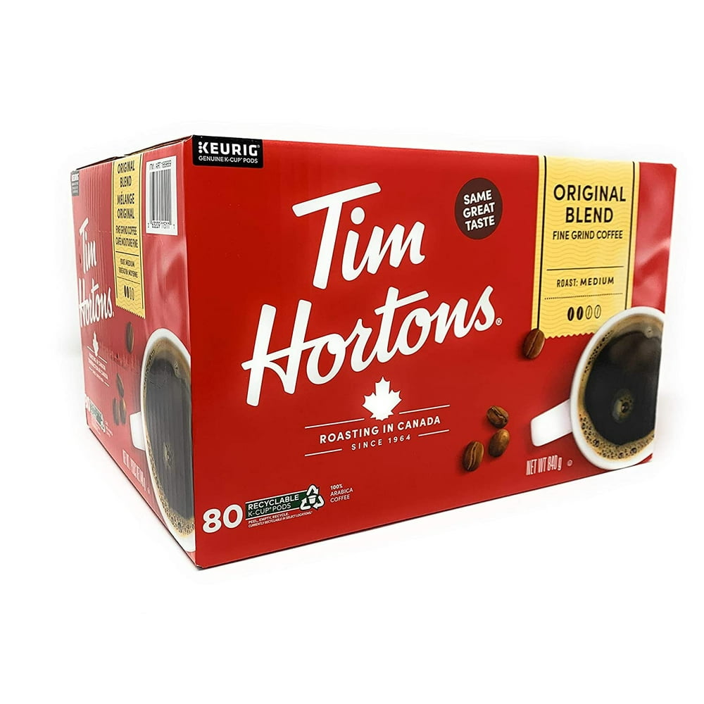 Tim Hortons Original Blend Medium Roast Coffee 80 Single Serve KCup
