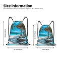 thumbnail image 4 of Drawstring Backpack - Luxurious Tropical Beach Retreat Splash Proof Small Drawstring Gym Bag for Women Men, Cinch Sports String Bag Backpack for Travel Swimming Beach, 4 of 8
