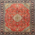thumbnail image 1 of Ahgly Company Indoor Square Traditional Camel Brown Persian Area Rugs, 7' Square, 1 of 6