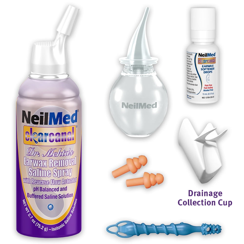 (2 pack) NeilMed ClearCanal Dr. Mehta's Ear Wax Removal Complete Kit, 5 Treatments