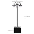 thumbnail image 2 of CoSoTower 3-head LED Solar Light Lamp Street Light Post with Planter, Solar-powered Lamp Post, Black, 2 of 7