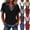 Beige, variant on Denim Tops for Women Button Down Shirts Color Casual Short Sleeve Turtleneck Splicing Pullover Sweatshirt Top