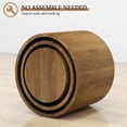 thumbnail image 5 of LAZZO Nesting Round Coffee Table Set of 3, Modern Wooden Accent Side Table, Space-Saving Table for Living Room Bedroom, Brown, 5 of 7