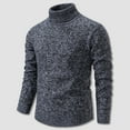 thumbnail image 2 of JUUYY Men's Turtleneck Sweaters Autumn Winter Slim Knitted Solid Color Pullovers Warm Casual Knitwear Fleece Warm Dark Gray XL, 2 of 7
