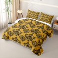 thumbnail image 3 of Erosebridal Golden Damask Floral Quilt King for Women Girls, Vintage Western Baroque King Coverlet Set, 3 Pieces, 3 of 7