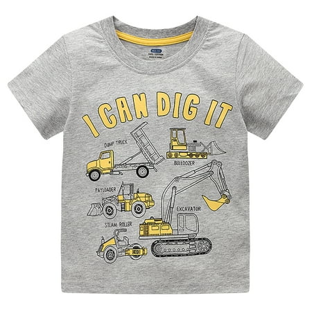 

Toddler Shortsleeve T-shirts Boys Children s Tees Fashion Cartoon Trucks Set Printing Baby Cotton T-shirts 12M-8T