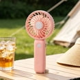 thumbnail image 1 of Usb Charging Handheld Fan, Portable Desktop Fan With Adjustable Wind Speed, for Outdoor and Office Use, Pink, 1 of 7