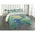 thumbnail image 2 of Ambesonne Cartoon Quilted Coverlet 3 Pcs, Mermaids Swimming, King Size, Teal Pale Blue, 2 of 4