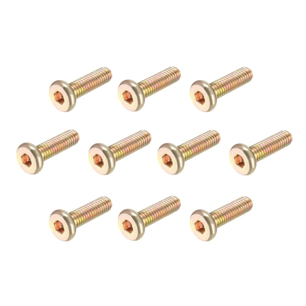 Tornillos de máquina hexagonales de Unique Bargains Tornillo de muebles de acero al carbono M6x0.79" 10Pcs